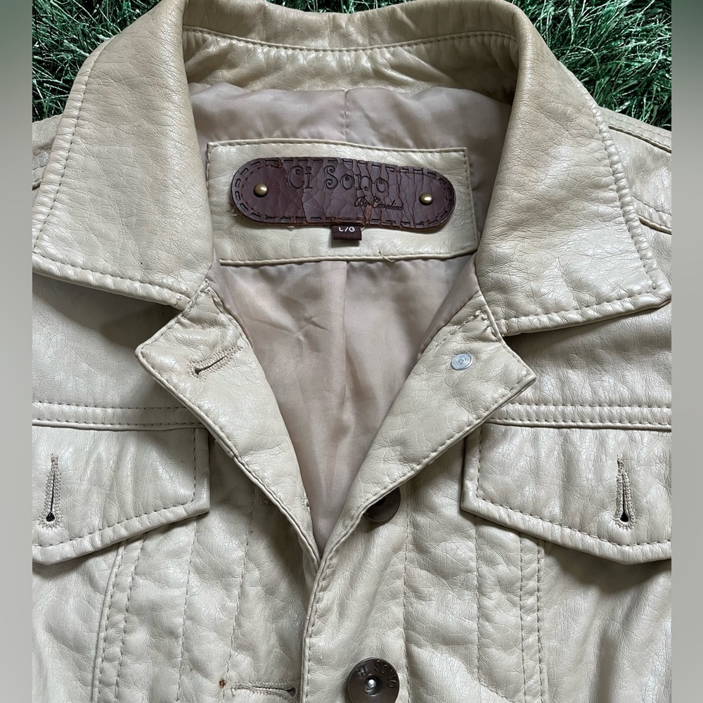 Leather mini jacket